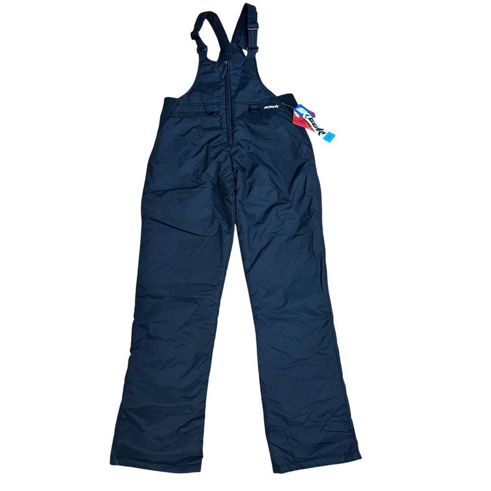 SkiGear Youth XL Black Snow Bibs Waterproof Insulated Ski Overalls New Winter